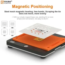AMAOE-PD-C Plantando Tin Pad, Universal Magnetic BGA Reballing Plataforma para iPhone 6-15, CPU Telefone, IC Retrabalho, Silicon Mat