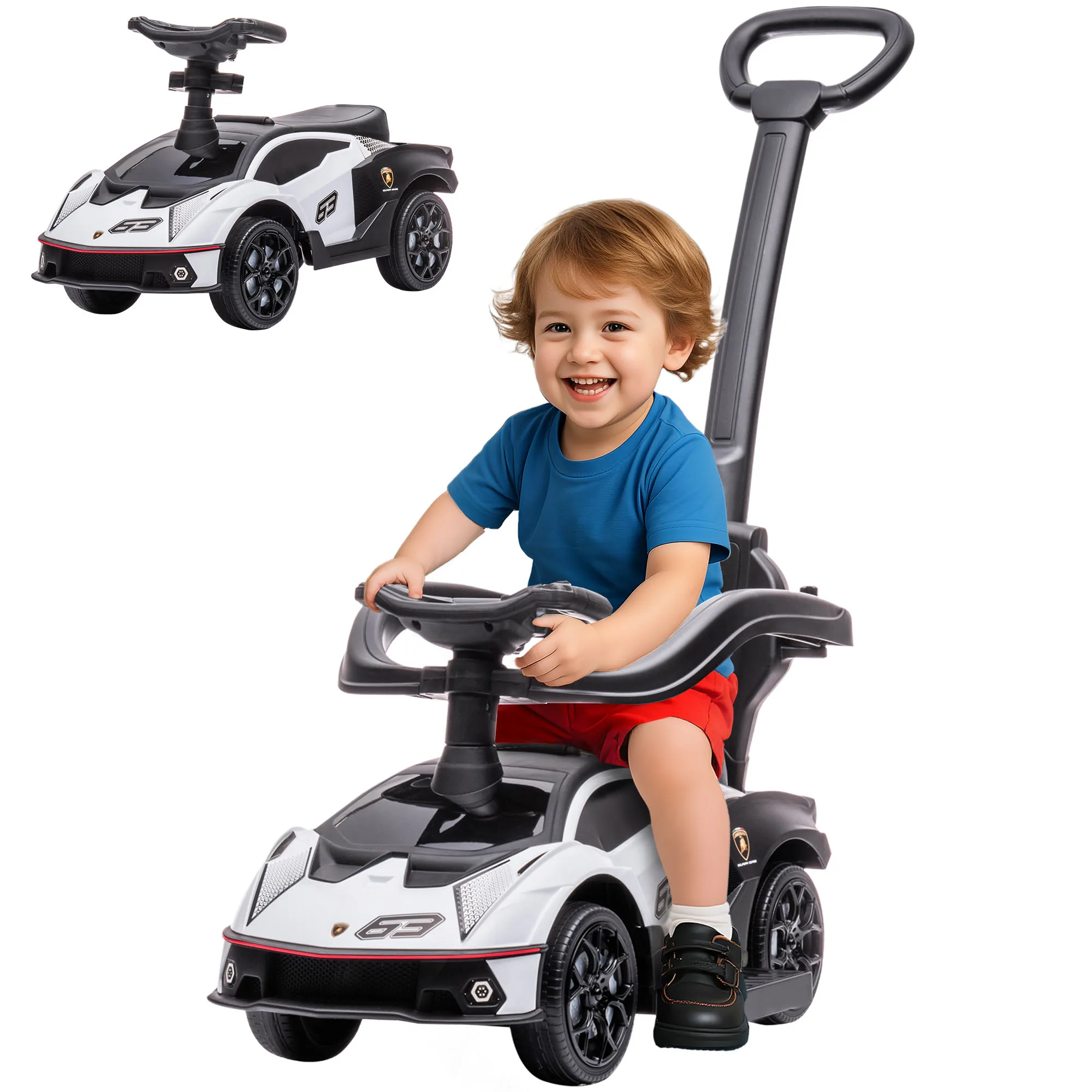 AIYAPLAY Porteur enfants Lamborghini Essenza SCV12 sous licence porteur bébé voiture à pousser pour enfants 1 à 3 ans multi-équi
