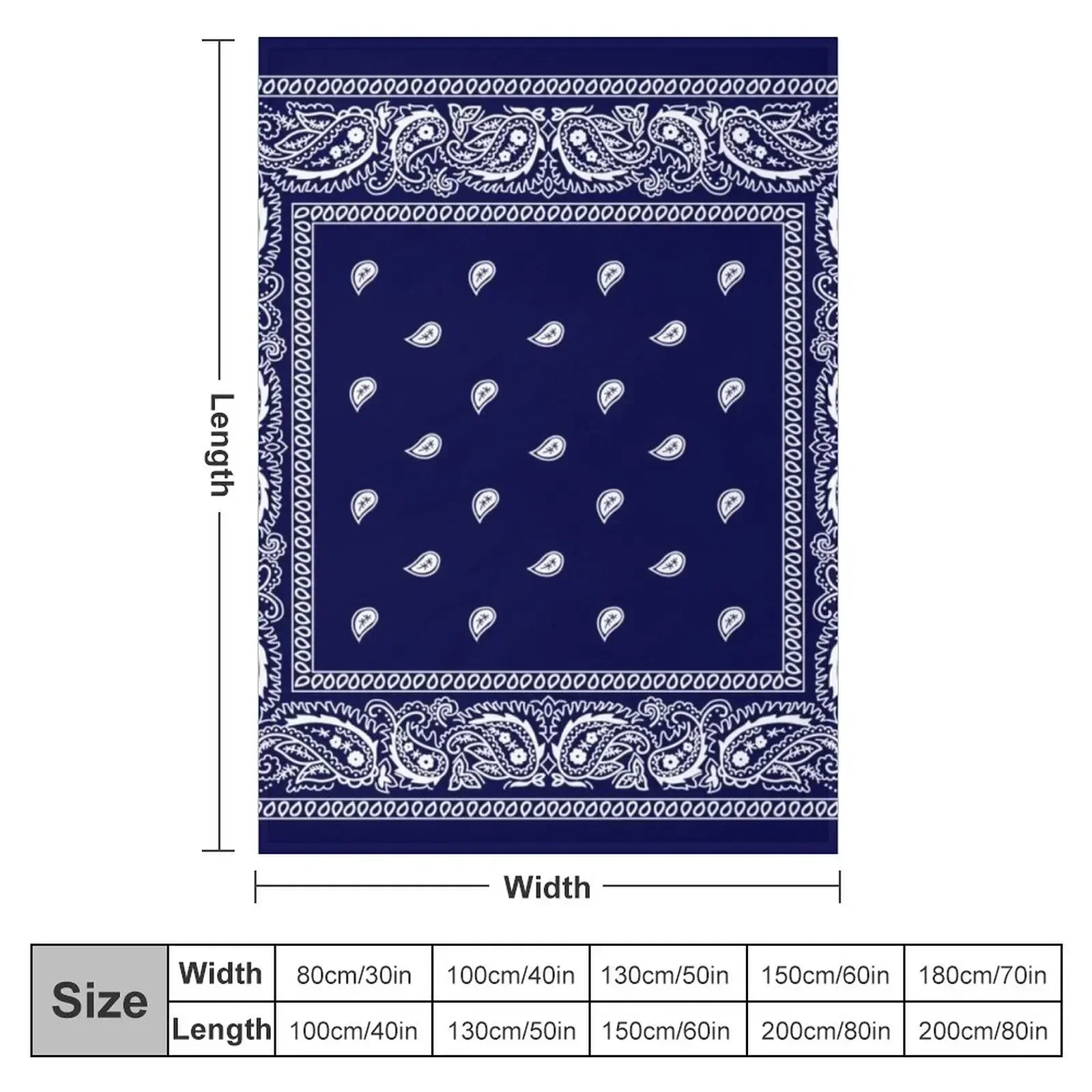 Bandana Blue Throw Blanket Cute Hairy Blankets