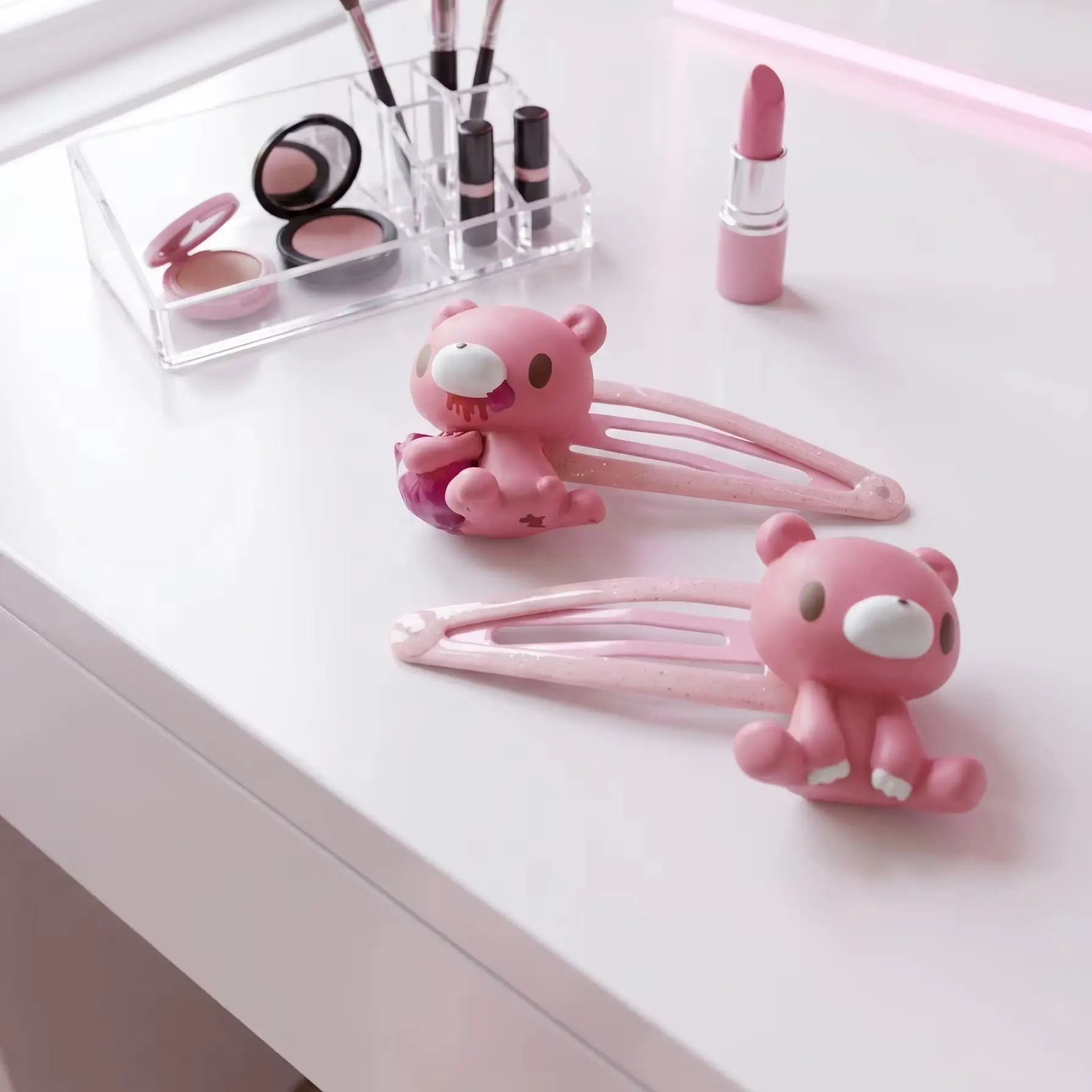 Image of Niedliche Bären-Haarspangen 3D Cartoon-Bär BB Haarnadeln Kawaii Y2K Mädchen Haaraccessoires Seitliche Pony-Clips Geschenk
