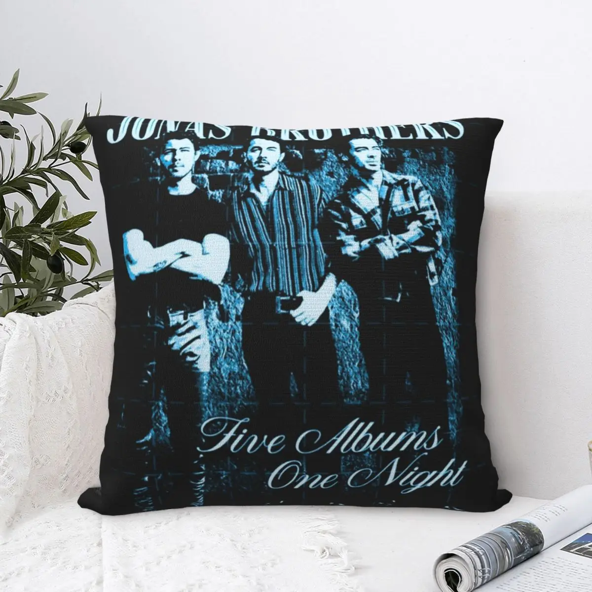 Jonas Brothers Music Square Pillow Case Polyester Throw Pillow Awesome Pillowcase