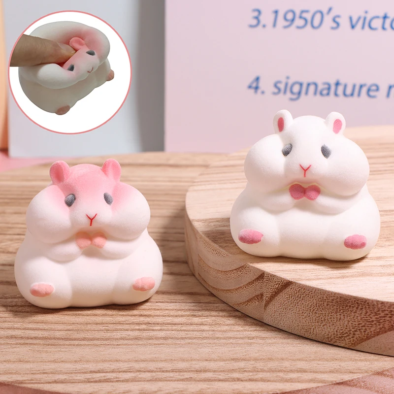 1PC Leuke Kawaii Vette Melkachtige Zachte Hamster Massaal Pluche Poppen Squeeze Stress Gashapon Speelgoed Capsule Prop