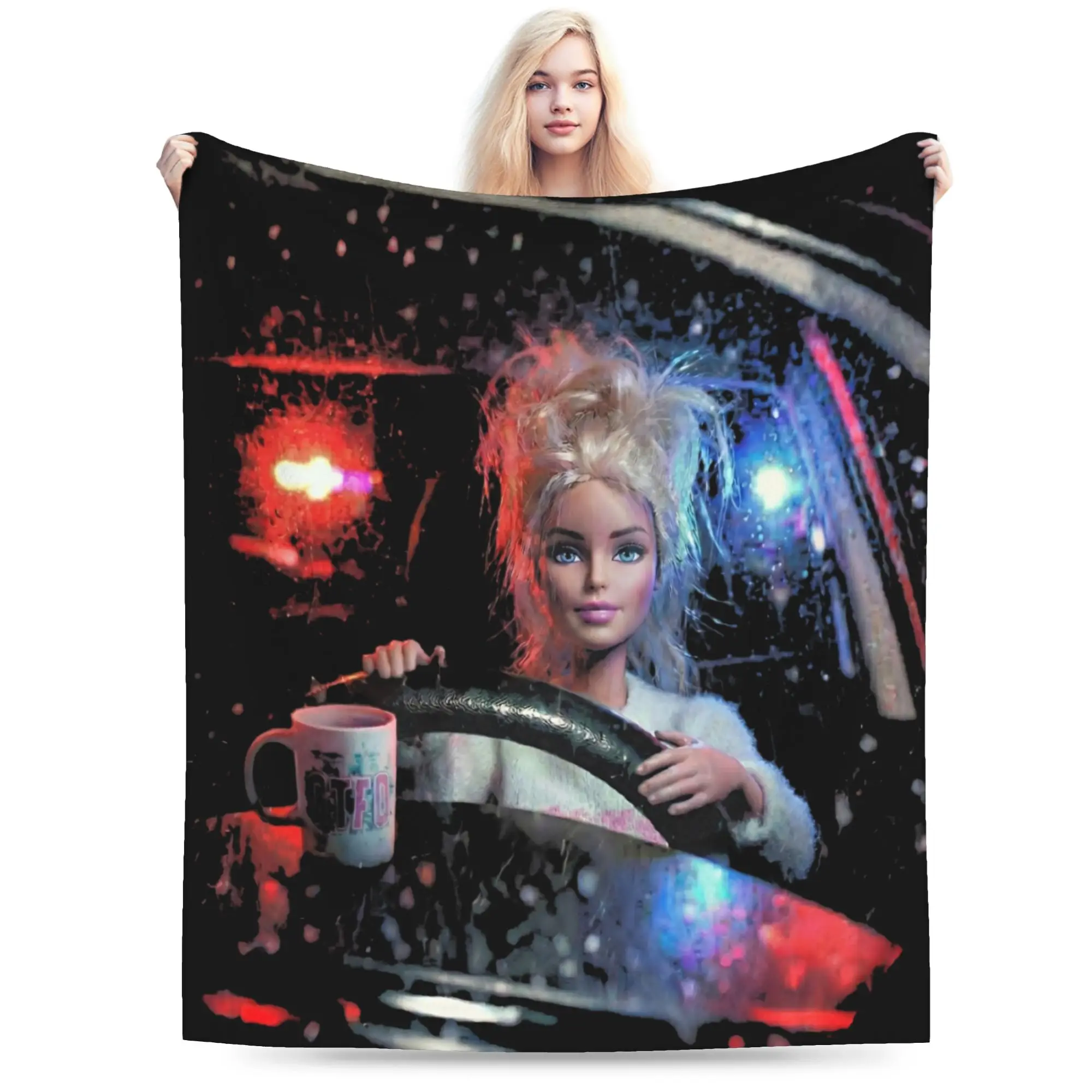 Blonde Doll Disheveled Doll Blankets Lightweight Thin Fleece Relax Present  Throw Blankets Bedspread