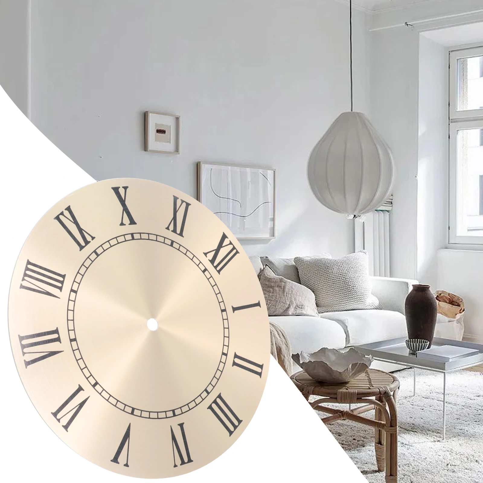 DIY Quartz Wall Clocks, 9 5 Inch 243mm Aluminium Metal Wall Clock Dial Face Replacement, Roman Numeral, Gold Color