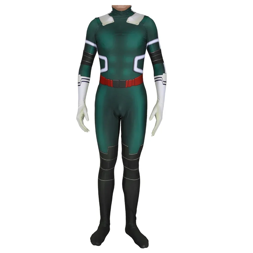 Men Boys My Hero Academia Deku Cosplay Costume Jumpsuit Boku no Hero Academia Midoriya Izuku Deku Battle Full Body Suit