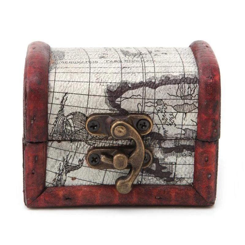Di alta qualità in legno pirata mappa gioielli scatola di immagazzinaggio titolare cassa del tesoro Vintage MAY-24B
