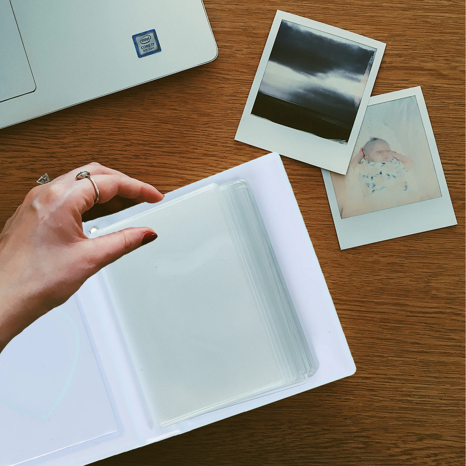 

Mint Green Heart Shaped 3 Inch Photo Album Small Diy Card Holder With Transparent Inserts For Collecting Photos And Memories