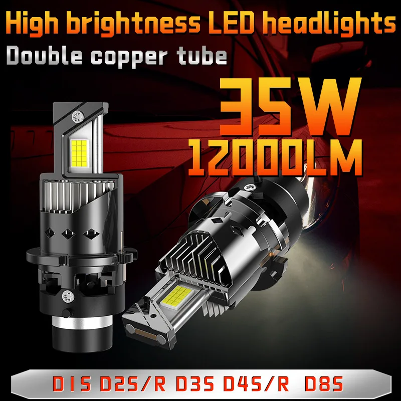 

2025 супер яркие D2S D4S автомобильные светодиодные фонари 70 Вт 12000LM ксеноновые сменные фары дальнего света модернизированные автомобильные аксессуары