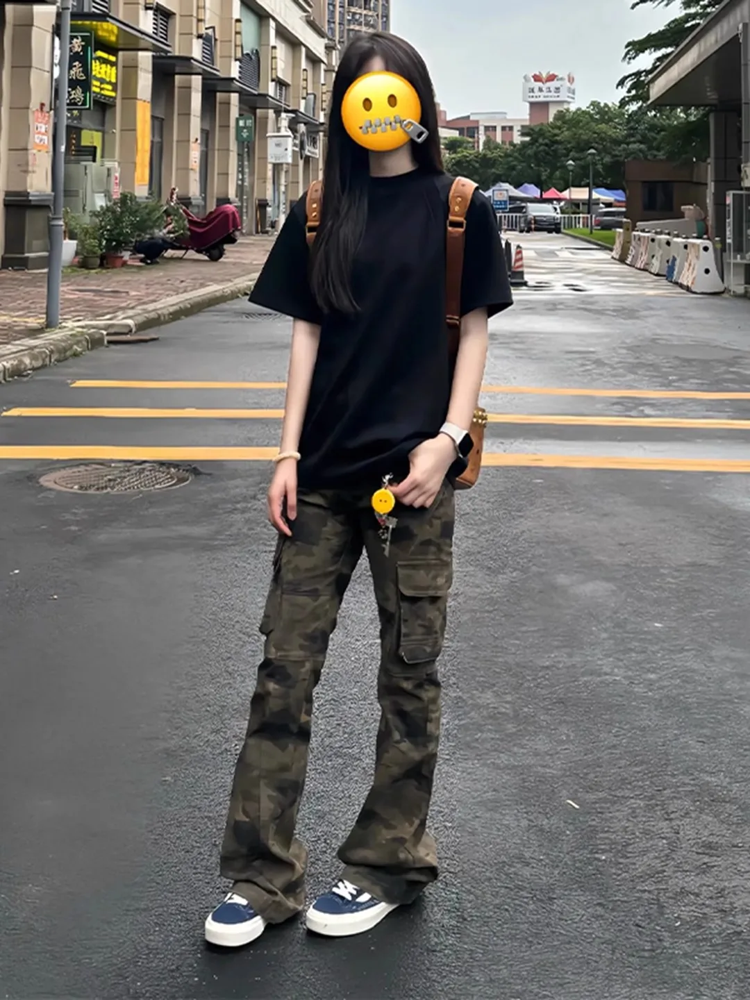 

Retro American Camouflage Jeans Slim Fit Straight Leg Workwear Pants High Street Sle Summer Faion for Men And Women