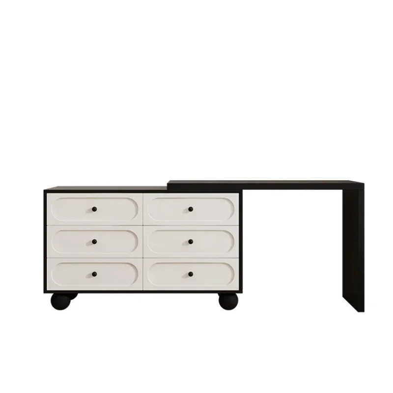 Nordic Dresser Handle Dressing Table Design Black Gloss Vanity Dressing Table Storage Cabinet