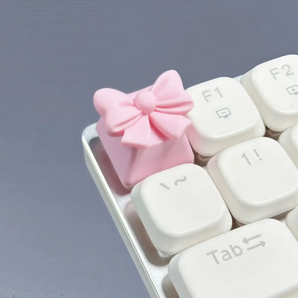 Macaron Colors Bowknot Keycaps Girly Romantic Bowknot Keyboard Cap Cross Axis DIY Mechanical Keyboard Keycap Desktop Computer