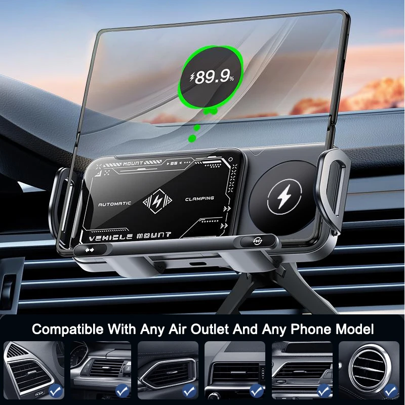 

Universal Car Electric Rotation Stand Wireless Charger Phone Bracket For Samsung Xiaomi Huawei Oneplus Google iPhone Car Holder