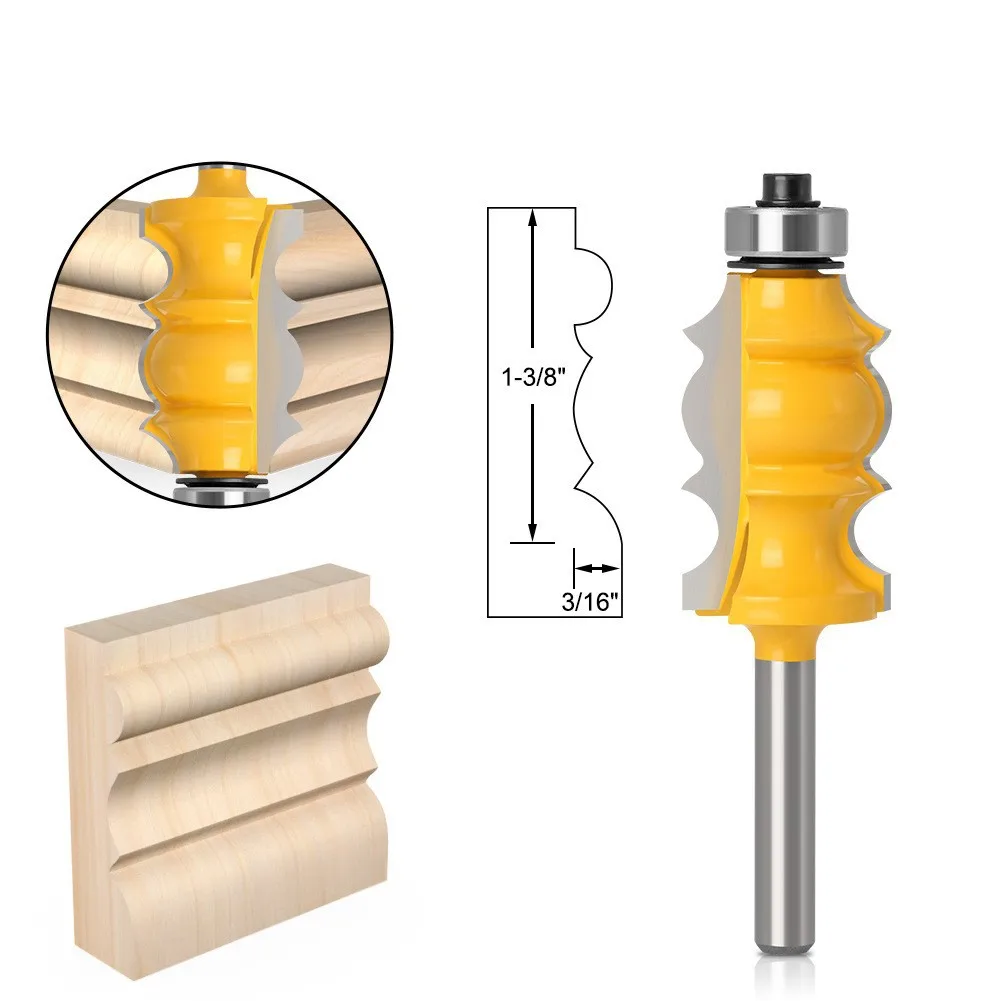

1pc Architectural Molding Router Bit Woodworking Decorative Line Carving Drilling Bit Corner Profile Cutting Milling Cutter Tool