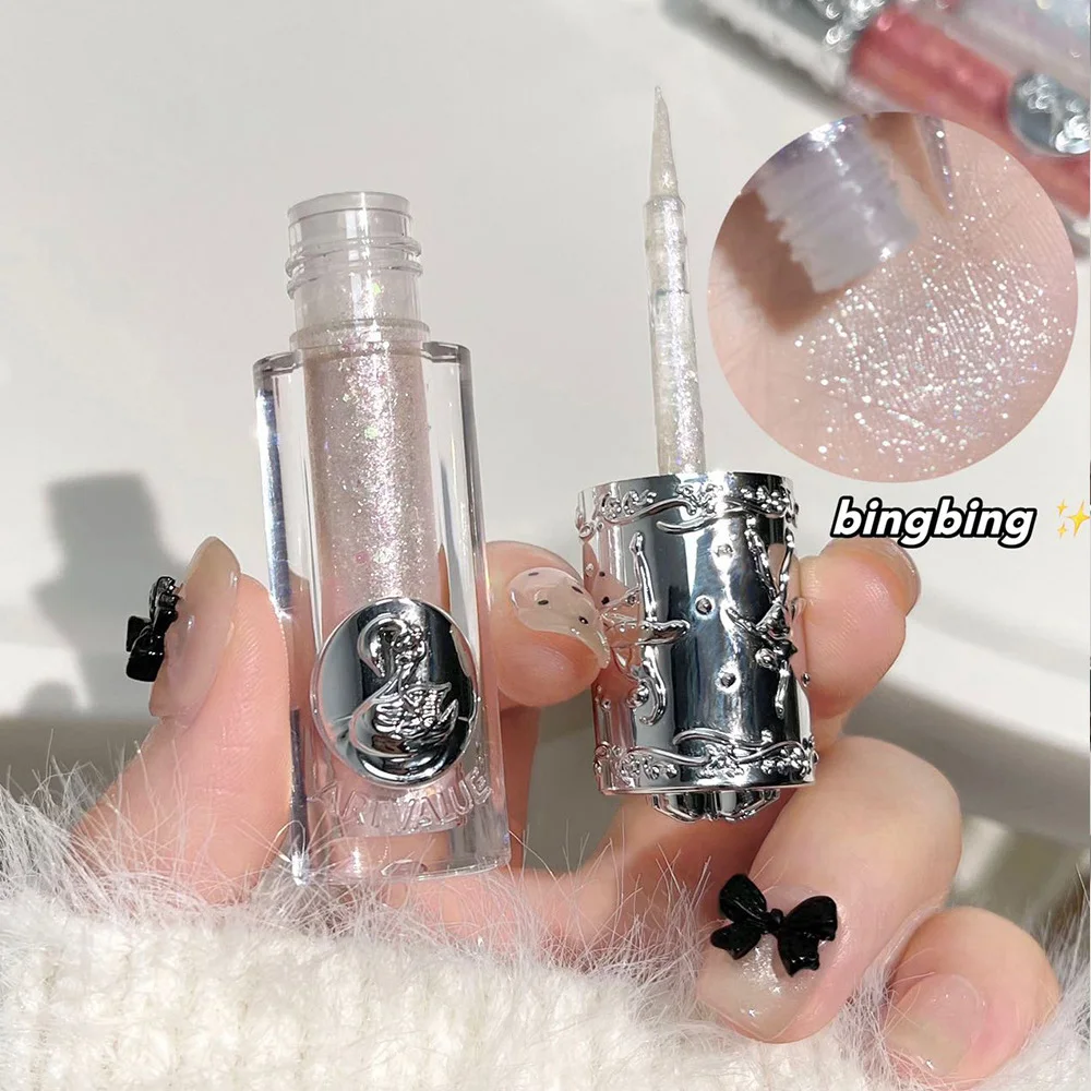 Evidenziatore di ombretti liquidi perlescenti monocromatici Stick Shimmer Fine Sparkling paillettes Eyeshadow Pen cosmetici per il trucco coreano