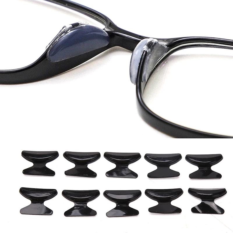 10pcs/bag Comfortable Silicone Nose Pad For Eyeglasses Sunglasses Glasses Spectacles Nasal Nonslip Accessories Black/White