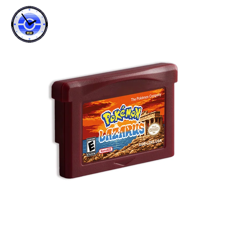 GBA 1M Flash RTC Pokemon Lazarus V2.0 Video Game Cartridge with Battery Rom Hack USA Version for GBA/NDS