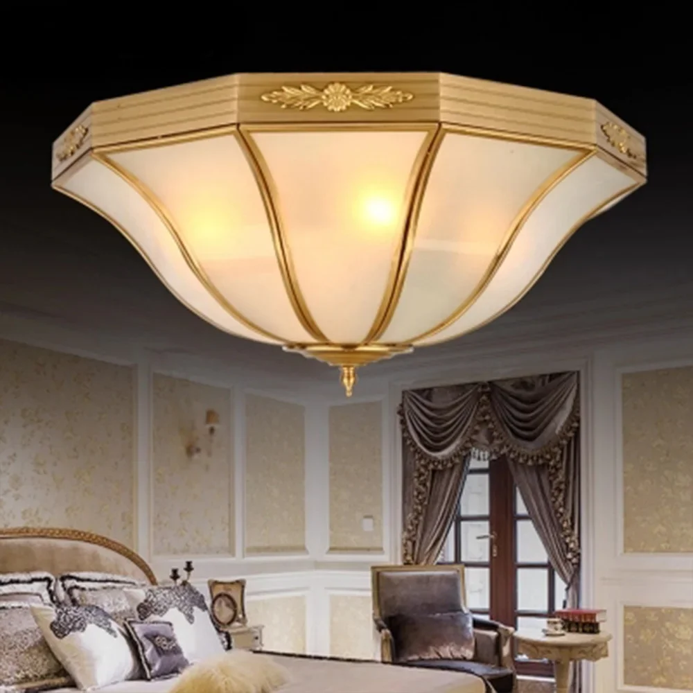 Plafonnier LED Américain Moderne, Éclairage de Chambre à Coucher