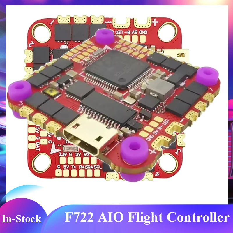 

HAKRC F722 40A AIO Flight Controller Built-in 40A ESC STM32F722RET6 AT7456E OSD Barometer 5V/3A BEC Dual USB FPV