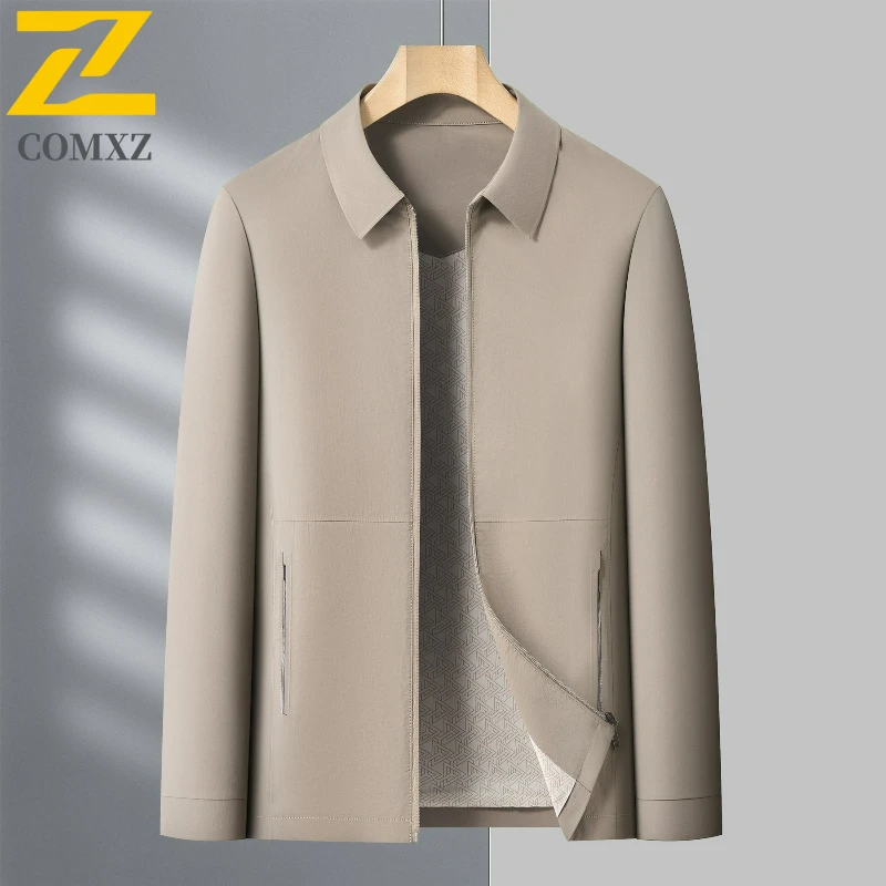 

COMXZ Male Jacket Lightw Luxurious Business Leisure Work Coat Premium Comfort Windproof Trendy Spring And Autumn Mens Clothing