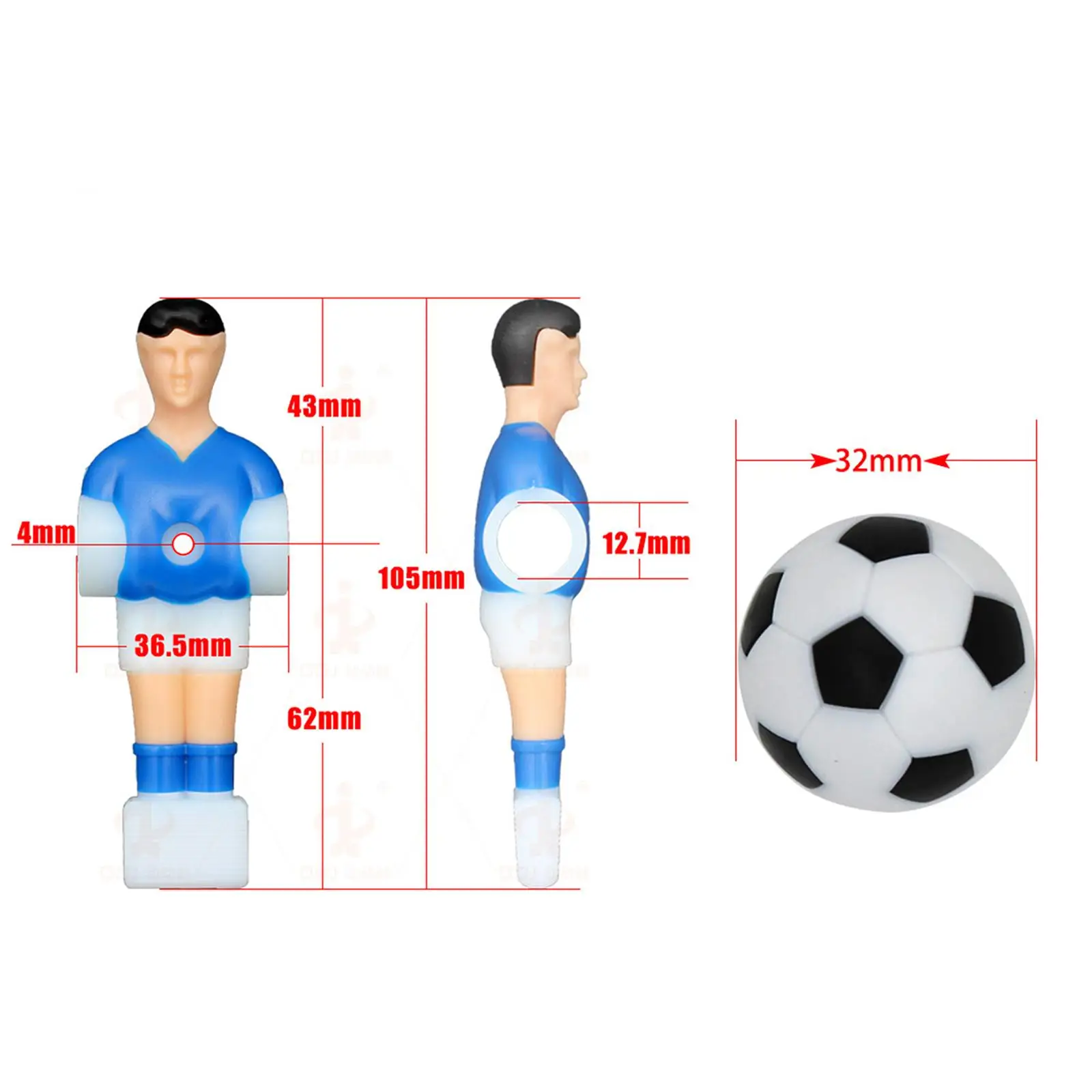 Foosball Men Foosball ตารางอะไหล่มินิตุ๊กตาตารางฟุตบอลชาย Foosball Guys