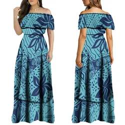 2024 Summer One Shoulder Style Long Dress New Customized Long Dress Polynesian Customized Women's Dress