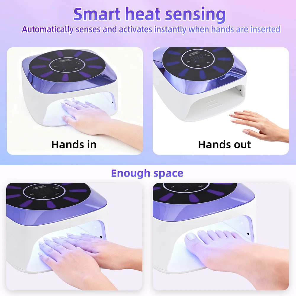 Große Raum UV LED Nagel Lampe Wiederaufladbare Nagel Trockner Mit Smart Sensor Professionelle UV Lampe Für Nägel Maniküre Pediküre Lampe