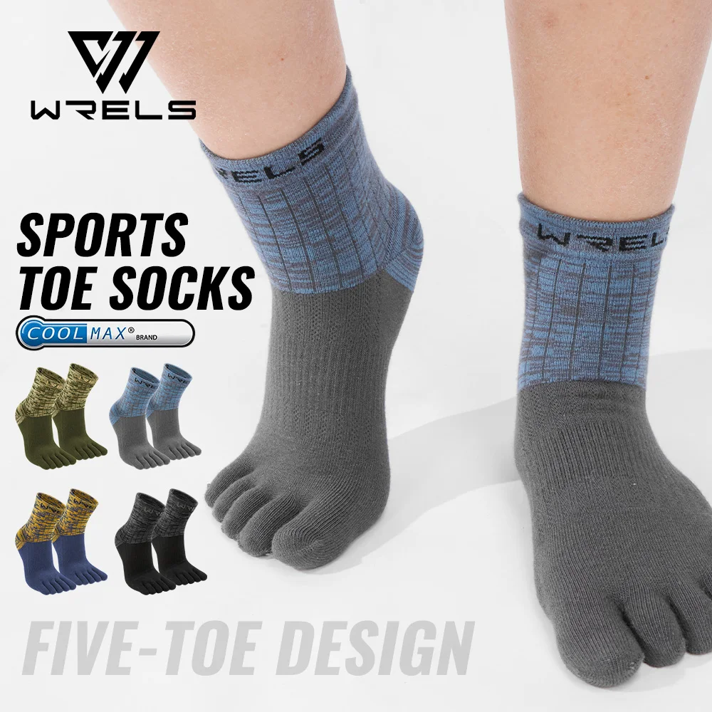 

WRELS 1/2/3pairs COOLMAX Toe Socks for Men Women Running Athletic Breathable Five Toe Quick Dry Performance Compression Toe Soc