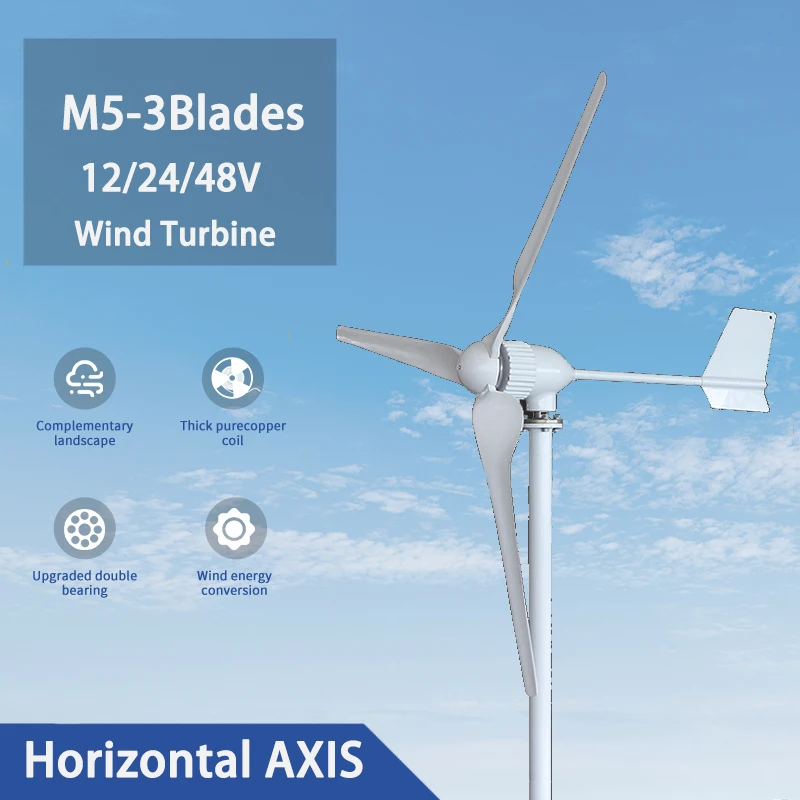 

5000W Wind Turbine Generator With Waterproof Wind Controller for Home Use Low Start-up Windmill Speed