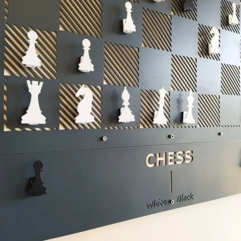 New Party Magnetic Chess Checkers Set Giant Wall Board Wall Hanging Home Decor view 4