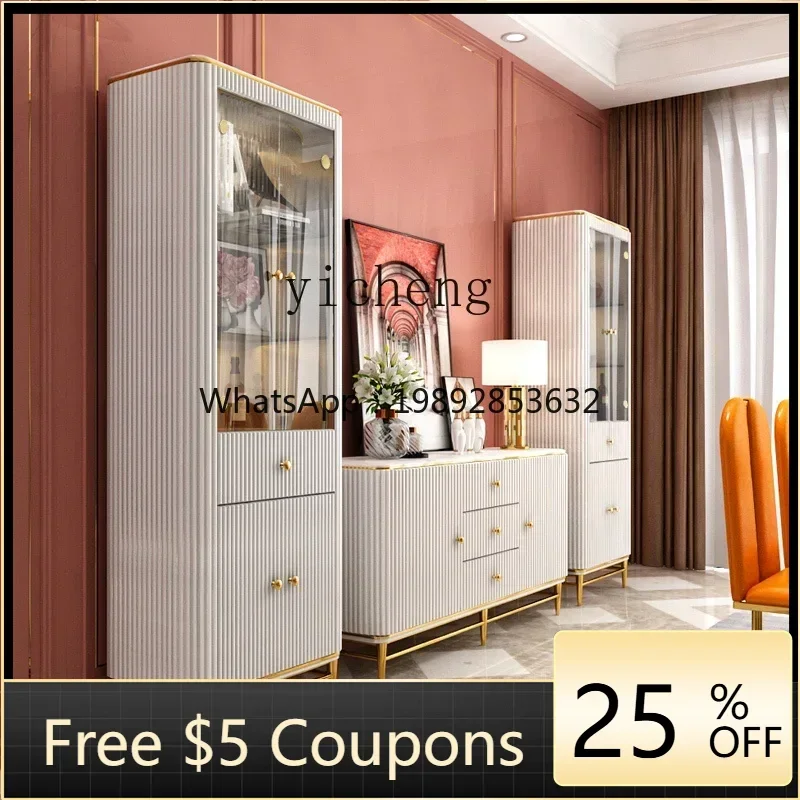 

high-end wine cabinet integrated against the wall, household storage storage, decorative side cabinet