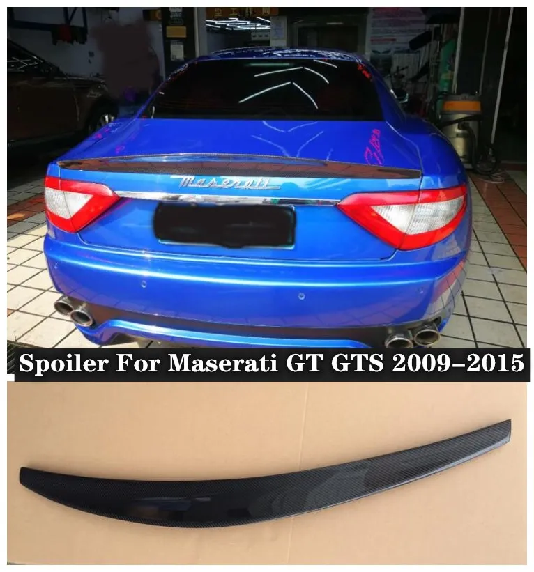 Fits For Maserati GT GTS 2009-2015 High Quality Carbon Fiber Rear Trunk Lip Spoiler Splitter Wing