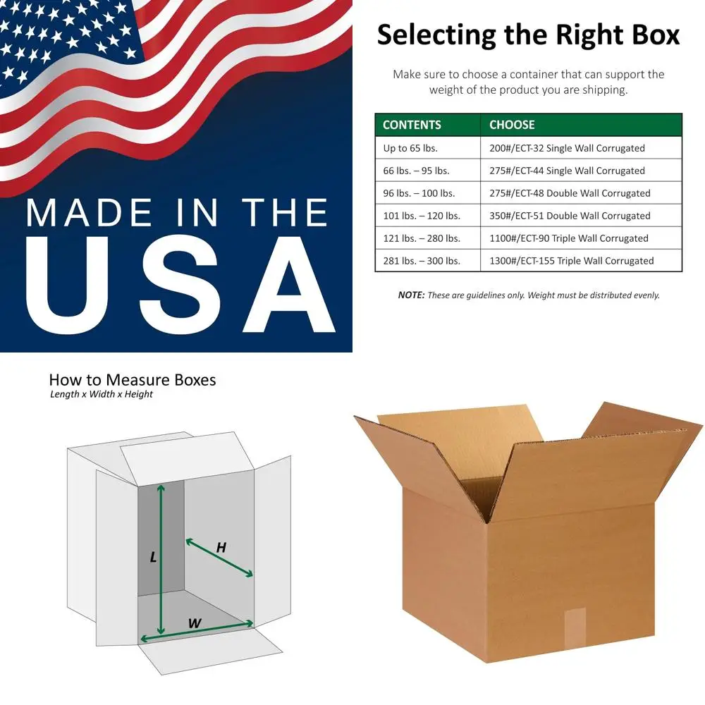 

14 x 14 x 10 Heavy-Duty Double Wall Corrugated Cardboard Boxes, Pack of 15 for Shipping, Packing, Moving, and Storage