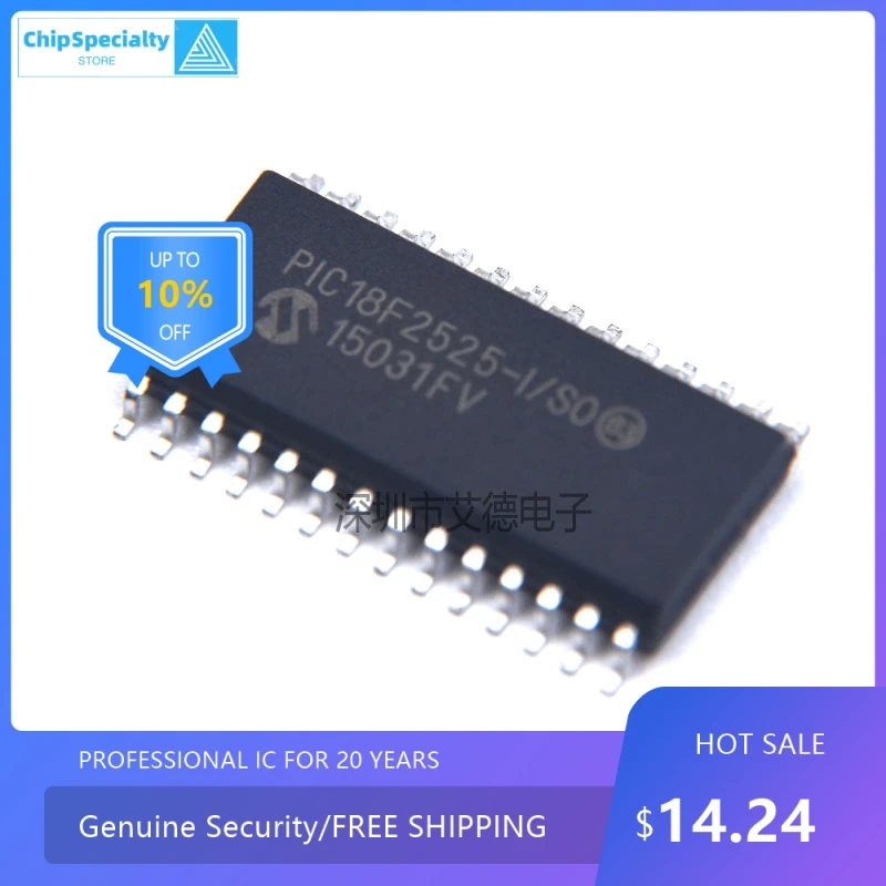 New original PIC18F2525-I/SO SOIC-28 8-bit microcontroller 40MHz48KB flash memory