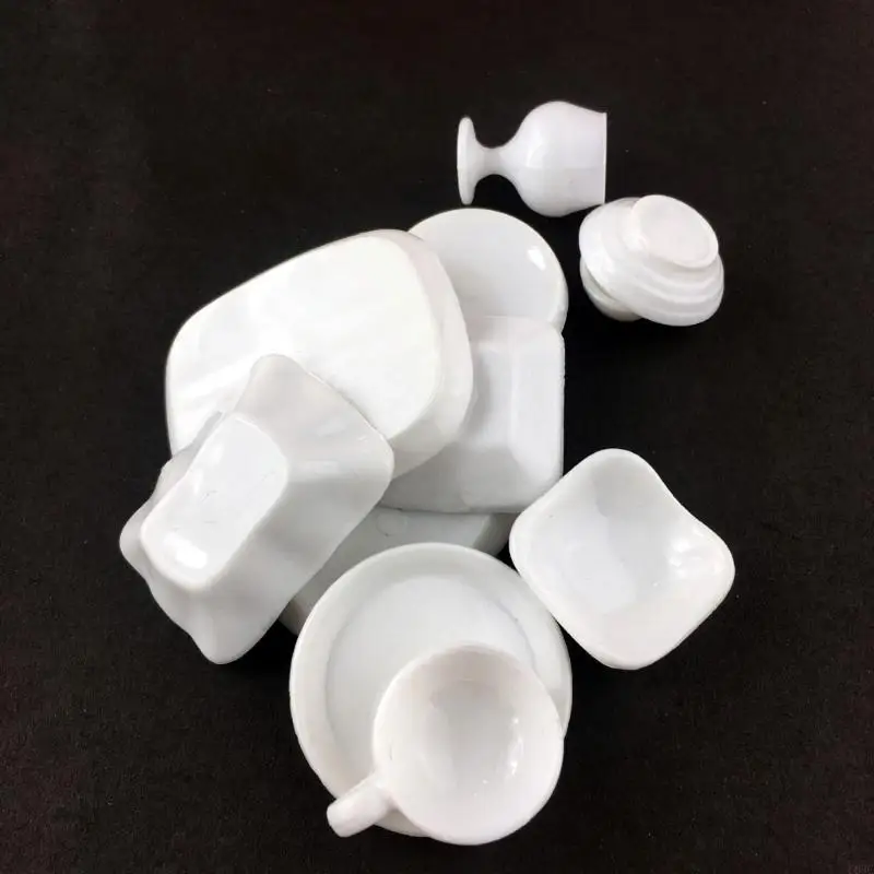 C63C Dollhouse Bowls Cup Tấm đĩa Bàn để chơi thực tế cho trẻ chơi