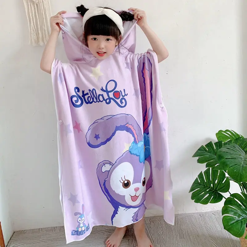 

Cartoon Hooded Cloak Bathrobe Sanrio Kuromi Cute Beach Towel Baby Children Bath Towel Robes Kid Boys Girls Summer Swimming Gift