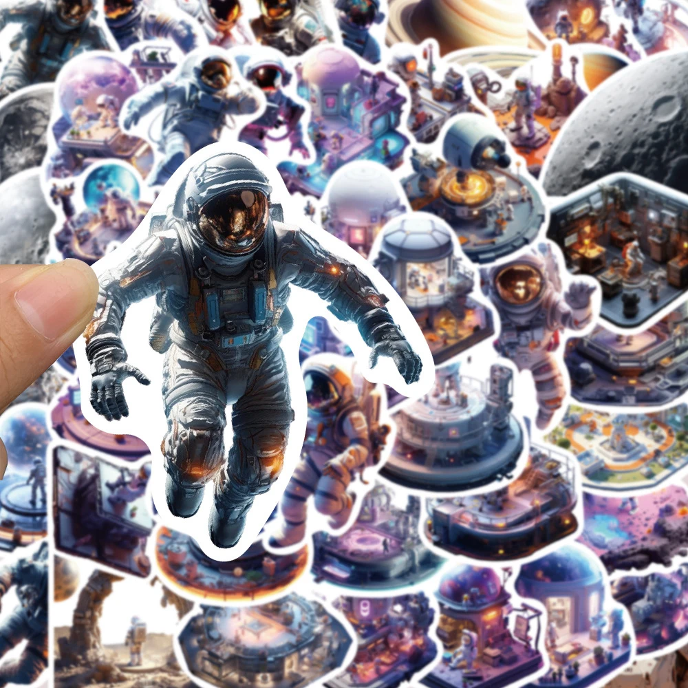 10/30/50pcs Cool Outer Space Astronauts Spaceship Stickers Aesthetics Moon Sticker Decal Skateboard Suitcase Phone Laptop Toys