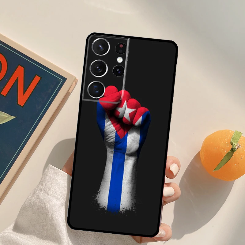 Custodia per telefono con bandiera cubana per Samsung Galaxy S25 Ultra S20 S21 S22 S23 S24 Plus S9 S10 S24 FE Cover posteriore