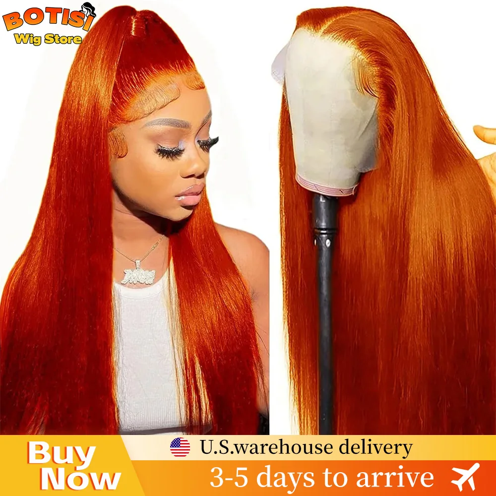 

Botisi 13x4 Кружева Фронтальная Кость Прямые Парики Человеческих Волос 13x6 Hd Парик Фронта Шнурка Оранжевый Рыжий Парик Человеческих Волос 350 Бразильские Волосы