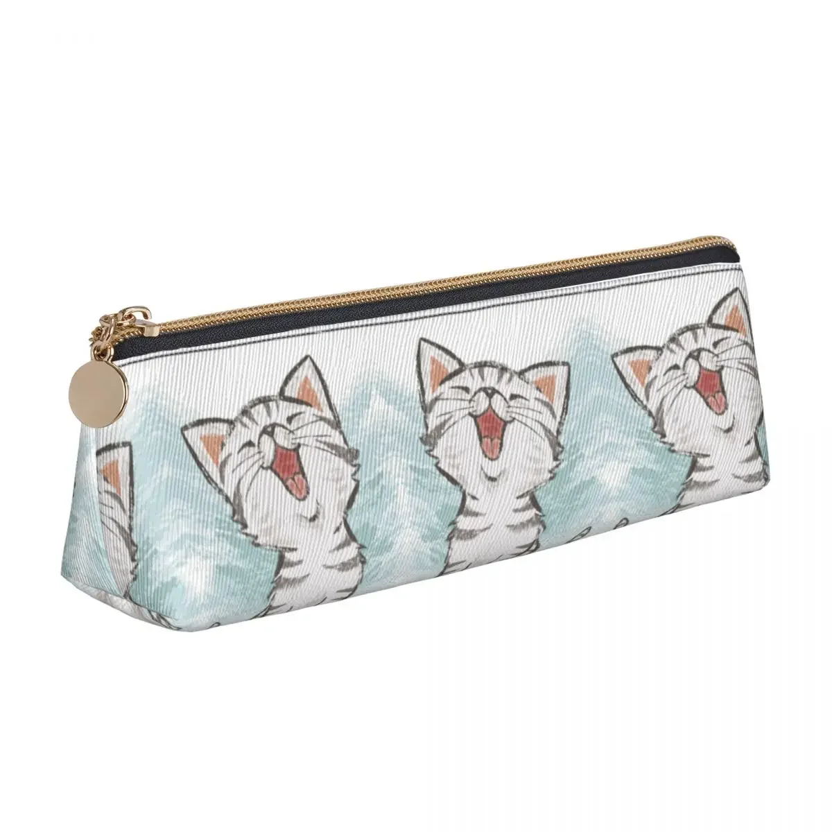 American Shorthair Happy Pencil Case Kawaii Cat Back To School Pencil Cases Triangle Boy Girl Cool Pen Box Stationery Organizer