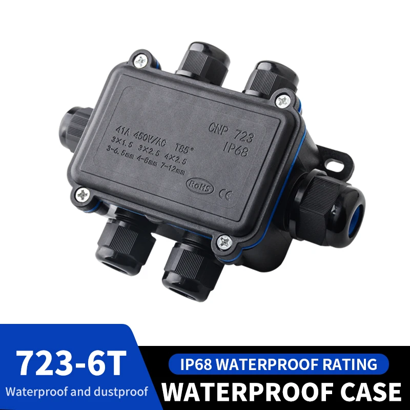 JINH IP68 Rainproof External Shell Connector With Wiring Terminals CNP725 6Channels Suitable for Outdoor Universal Use