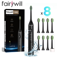 Fairywill Electric Sonic Toothbrush FW-Y05 USB Charge Rechargeable Adult Waterproof Electronic Tooth Brushes Replacement Heads