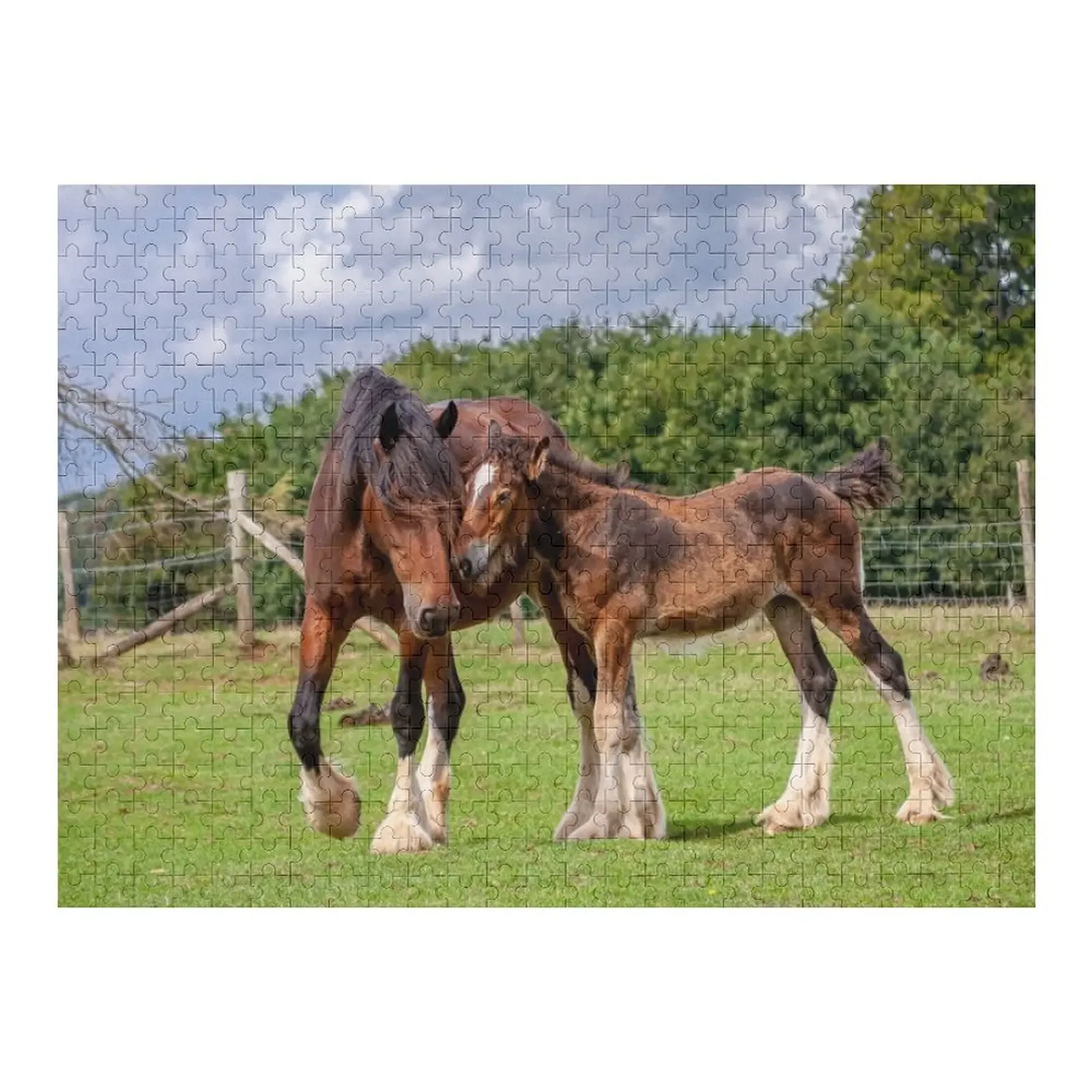 

Shire horse Mare and Foal Jigsaw Puzzle Custom Wooden Name Custom Name Wood Custom Jigsaw Works Of Art Puzzle