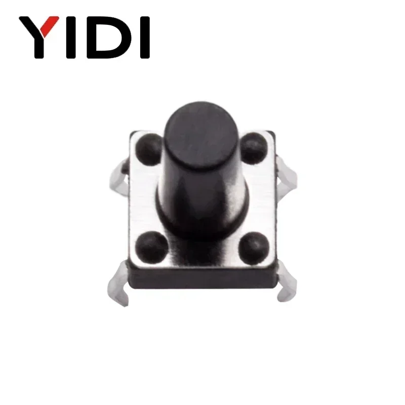 50pcs Panel PCB On Off Momentary Tactile Tact 4 Pin Micro Mini Push Button Switch DIP TV Reset Black 6*6 H=5/6/7/9/10/11/12/13mm