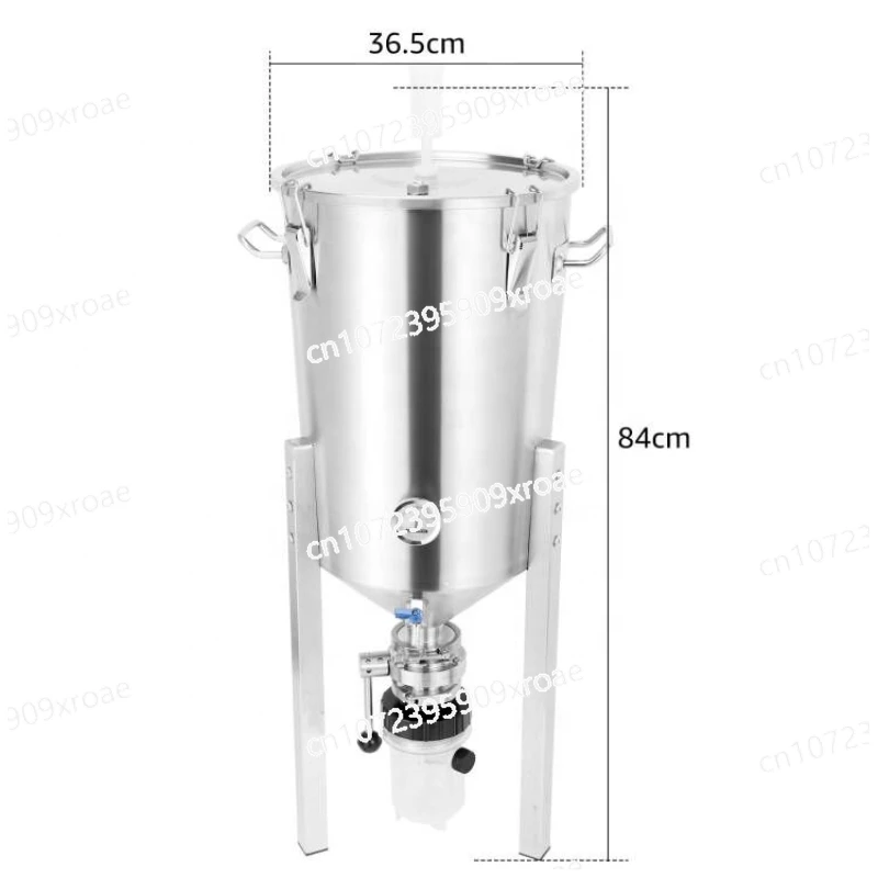 30L Stainless Conical Fermenter Beer Brewing Equipment Home Brewery 304 Stainless Steel Fermentation Tank with 1200ml Collection