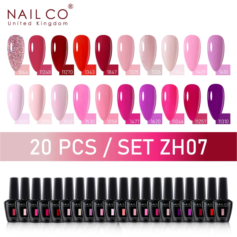 NAILCO – vernis à ongles UV Semi-permanent pour professionnels de la manucure, ensemble de 20 pièces