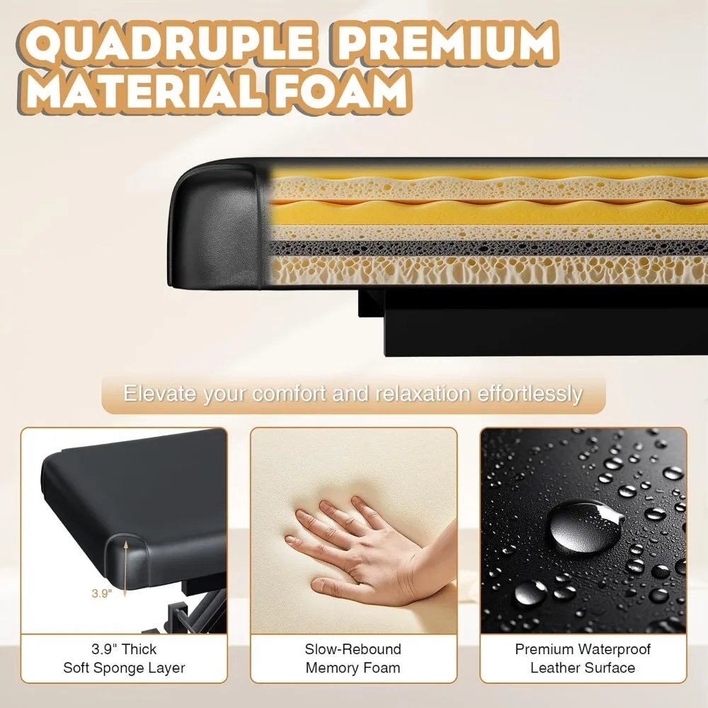 سرير وجه كهربائي بالكامل لخبير التجميل مع 3 قوالب، كرسي وشم للتدليك الكهربائي مع رغوة ممتازة مقاس 4 بوصات، للوجه