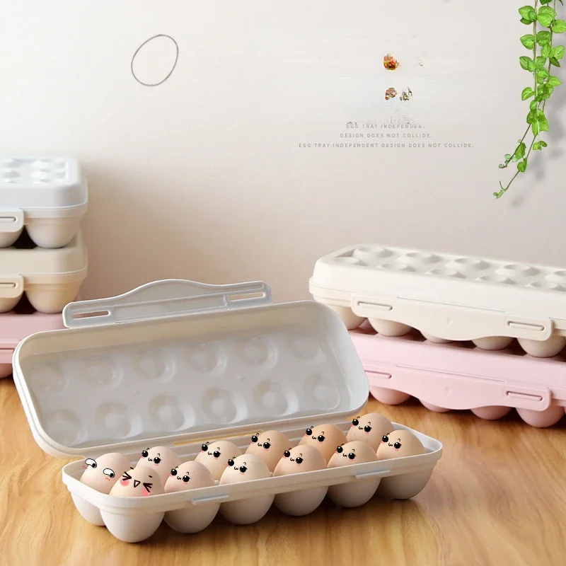 12 Seats Plastic Eggs Holder Plastic Anti-collision Storage Box Tray Container Household Kitchen Eggs Organizer Supplies