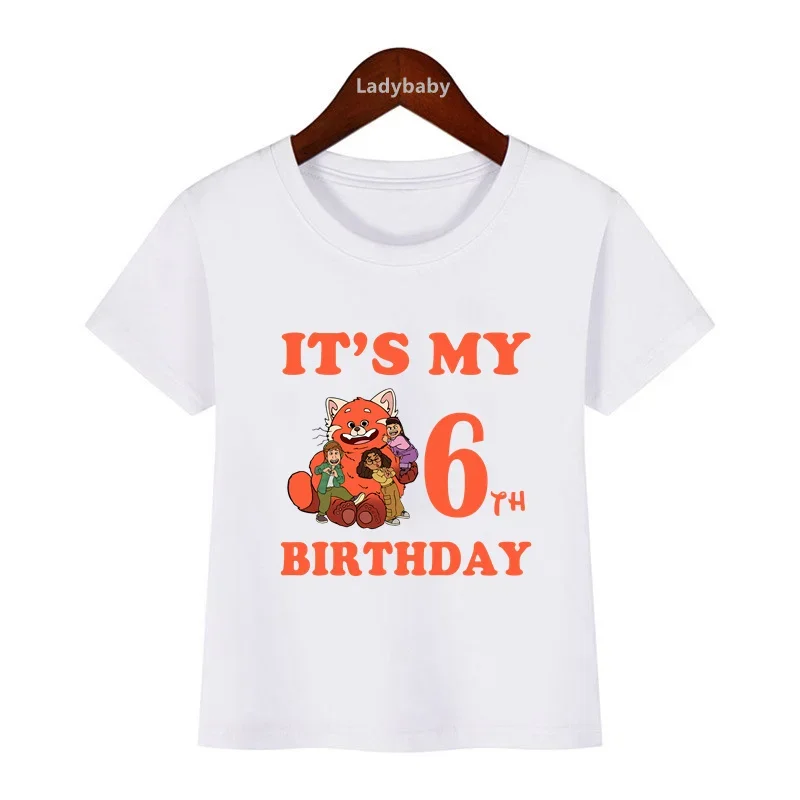 Disney Turning Red Panda Mei Lee Kids Clothes It's My 1 2 3 4 5 6 7 8 9 Years Birthday Boys Girls T shirt Baby Children T-Shirts