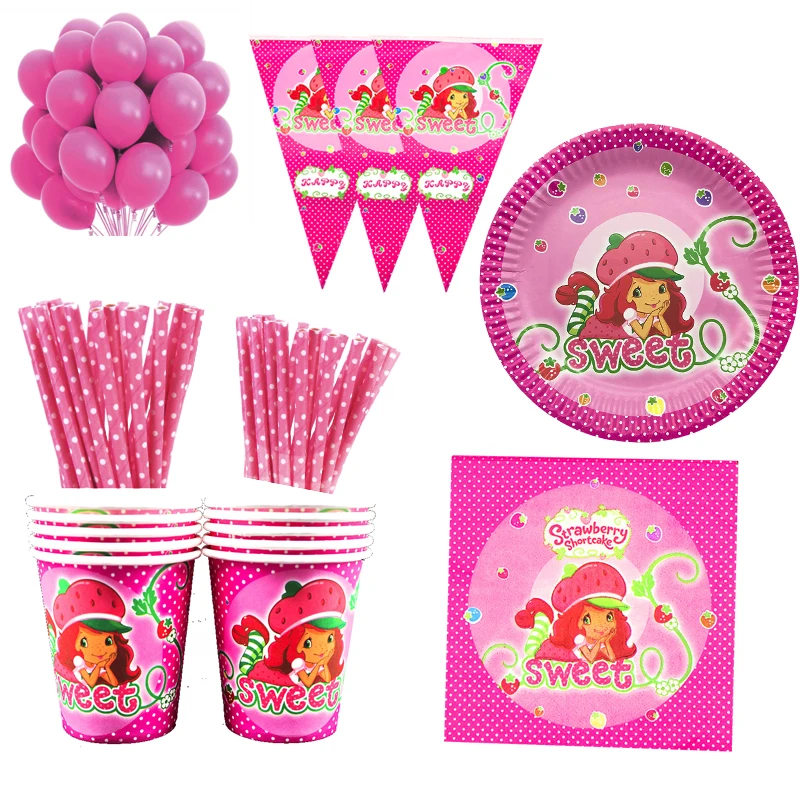 

Pink Theme Popcorn Boxes Strawberry Girl Birthday Party Decorations Strawberry Theme Disposable Popcorn Case