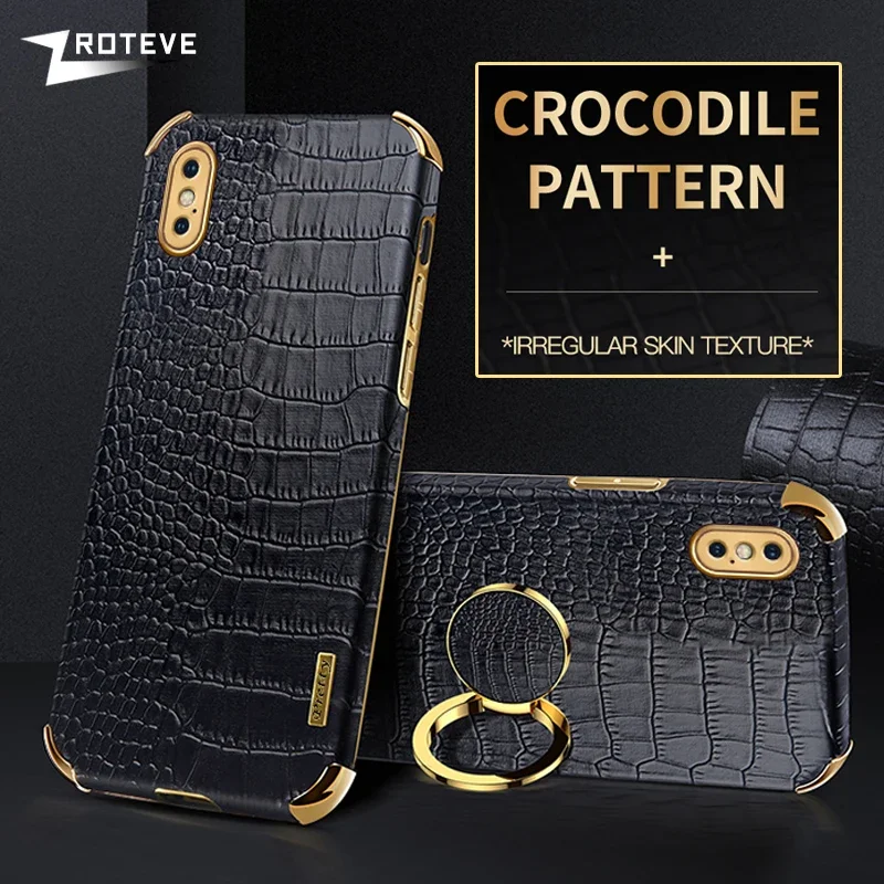 아이폰 XS 맥스용 케이스, Zroteve 크로커다일 패턴 가죽 커버, 아이폰 X XR XS 맥스용, 아이폰 X XR XS 맥스용, iPhoneX 아이폰xr, 충격 방지 휴대폰 케이스